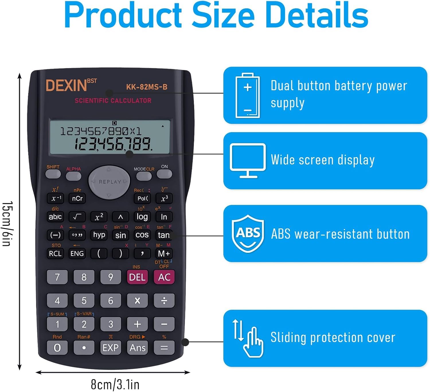 Lot de 10 Calculatrices Scientifiques – Calculatrice Scientifique à Grand Écran à 2 Lignes, Multifonction pour Étudiants, Enseignants, Algèbre, Chimie, Finance, Construction, Bureau, École et Affaires