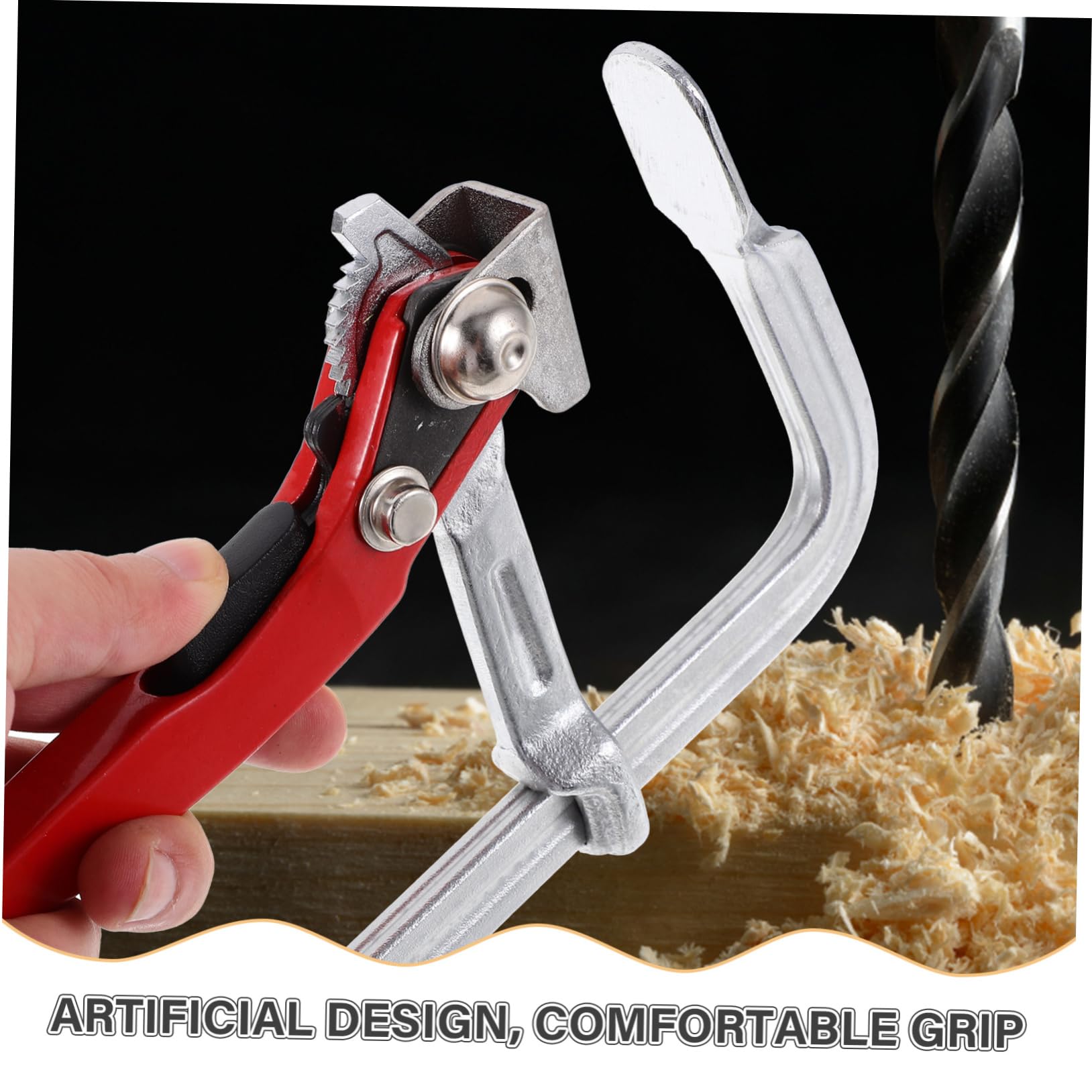 HOMSFOU Serrage-joint à Rail Robuste pour Menuiserie, Pince Fixe en Acier au Carbone, Résistante à L’usure, Bricolage et Travaux Légers Couleur Aléatoire