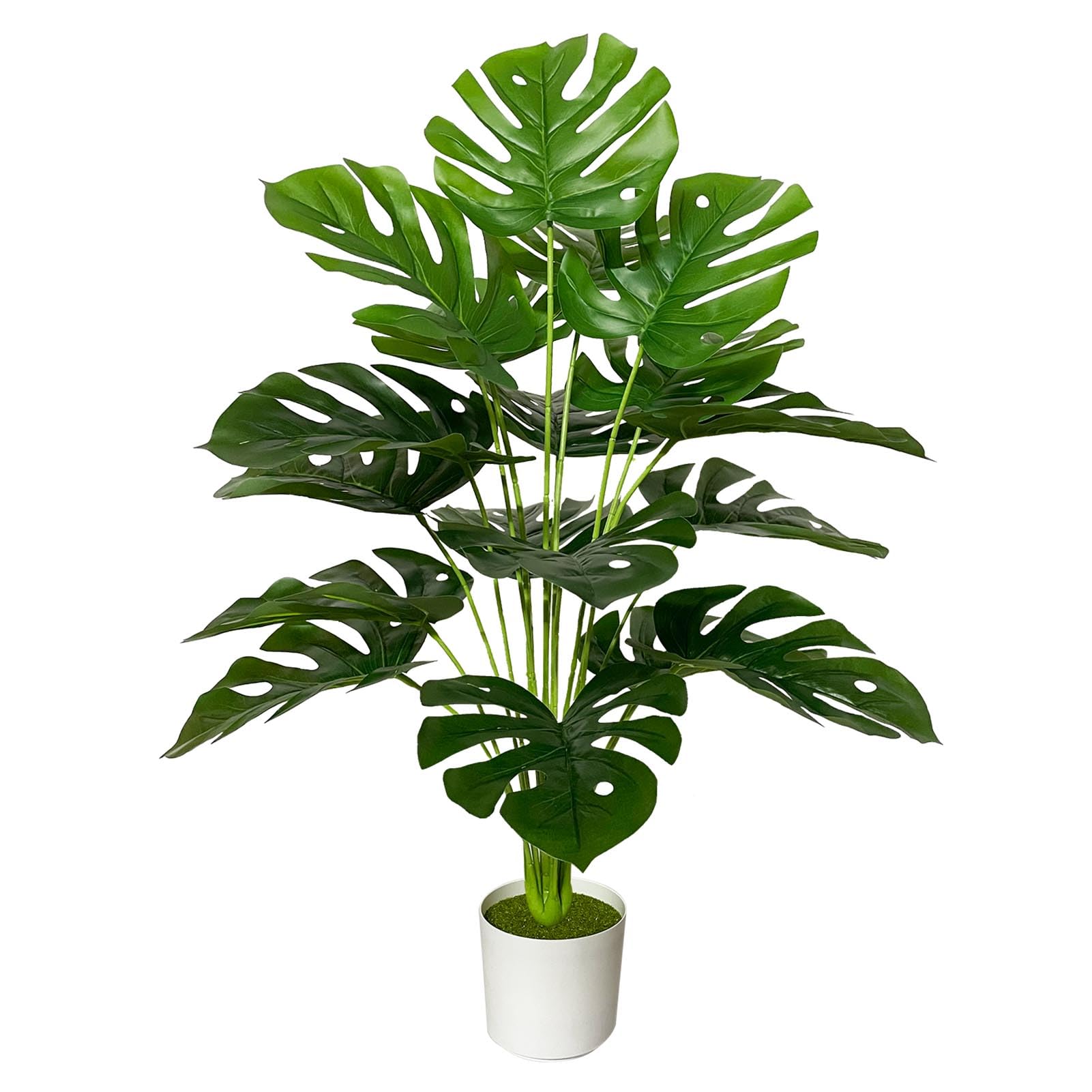 AIVORIUY Künstliche Pflanze im Topf Seidenblumen Grün Kunstpflanzen Groß Fake Seidenpflanze Zimmerpflanze Kunststoff Pflanze Büropflanze Deko Wohnzimmer Balkon Garten (75cm Große Monstera Palme)