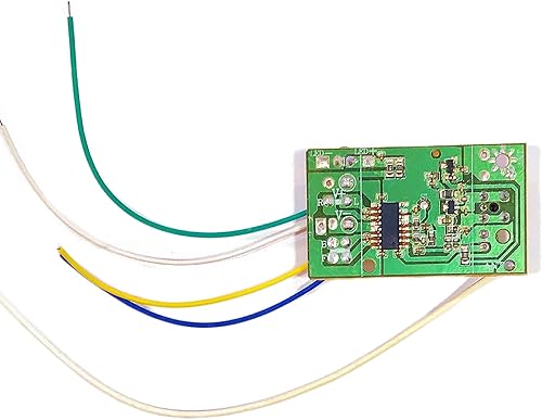 Miniatura 5 de Tablero de control remoto de cuatro vías de 40 mhz, transmisor y receptor RC, placa circular PCBA, juguete de coche, modelo de robot, accesorios