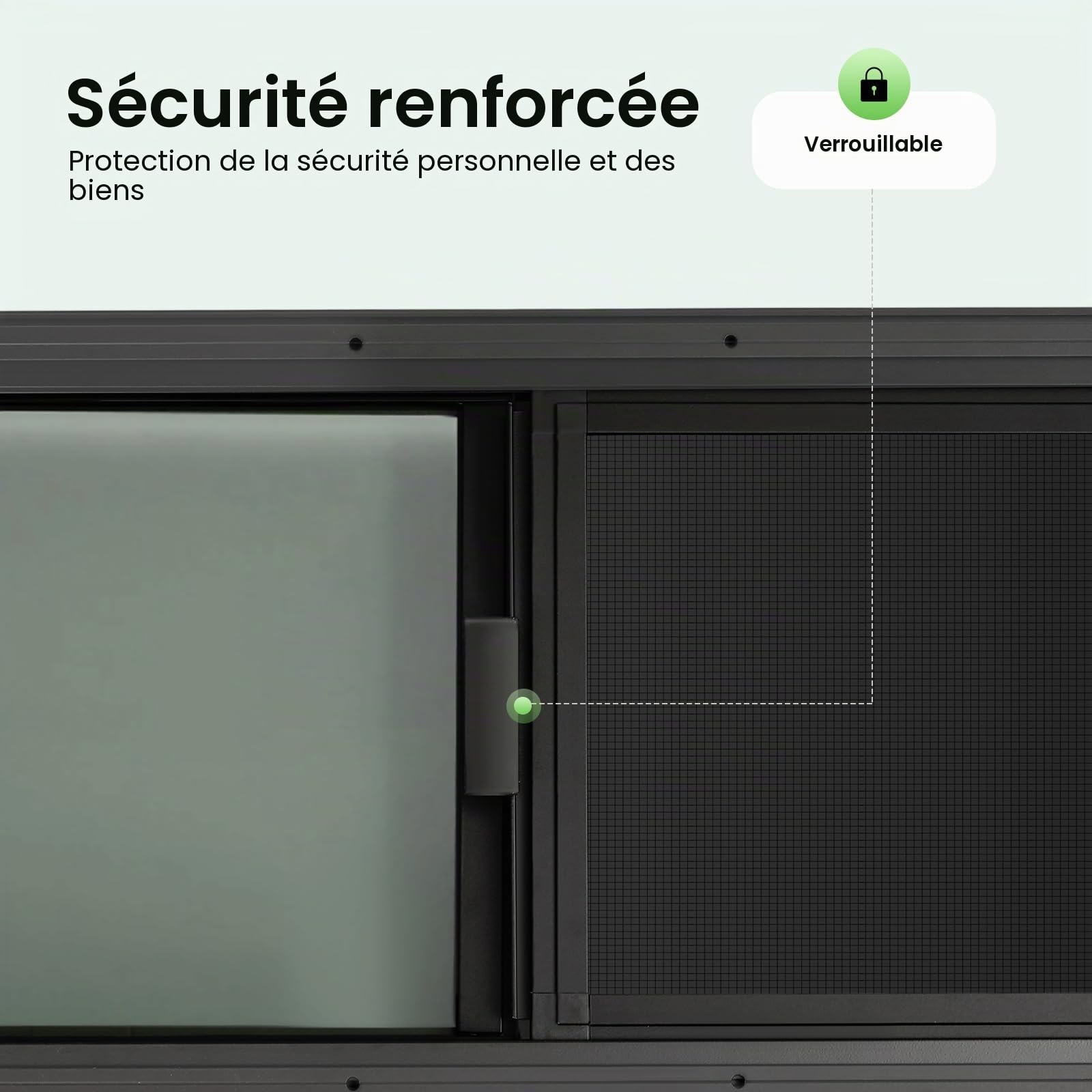 Fenêtre latérale teintée pour caravane - Protection contre les insectes - 900 x 300 mm - Fenêtre basculante à fermeture éclair - Pour camping-car, caravane