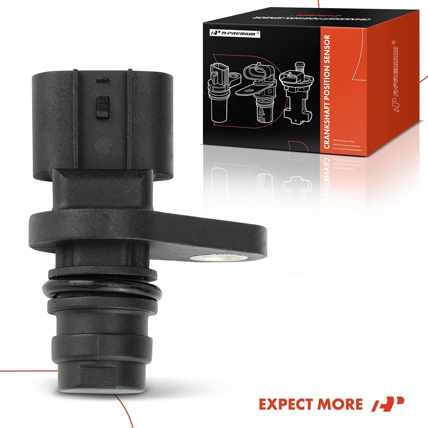 A-Premium Engine Crankshaft Position Sensor Compatible with Chevrolet Silverado 3500 2005-2006 Silverado 2500 HD & GMC Sierra 2500 HD 3500 2004-2005 6.6L, Replace# 97321397