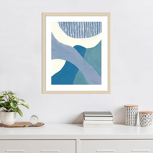 Miniatura 4 de Amanti Art Framed Wall Art Print 25x21 Retro Abstract VI Blue Green by Danhui Nai, Abstract Wall Art, Modern Contemporary Decor, Medium Poster