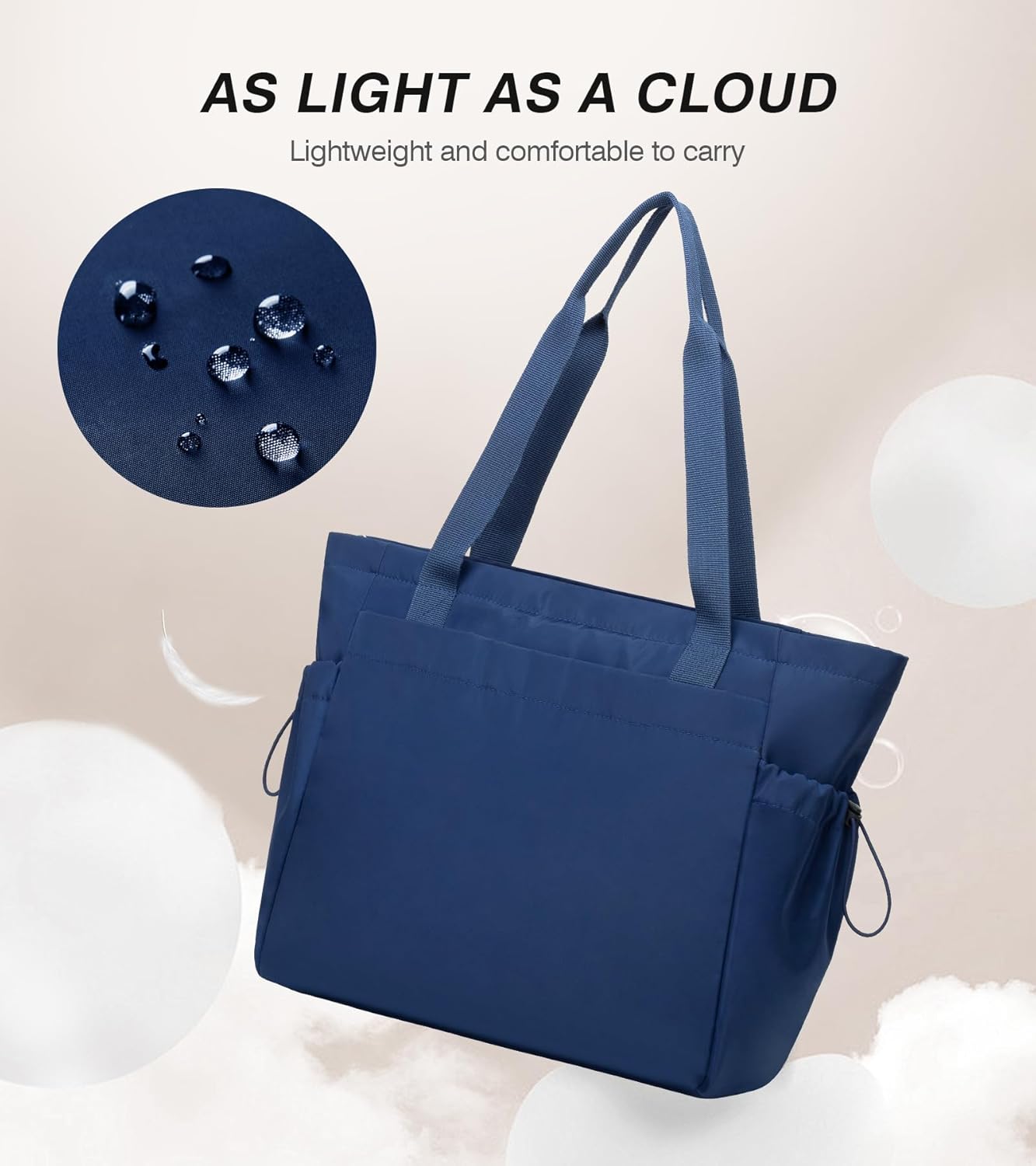 Marvolia Large Tote Bag for Women - Lightweight Travel Tote Handbags Work Tote Bags with Zipper for Gym Travel Work - Image 6