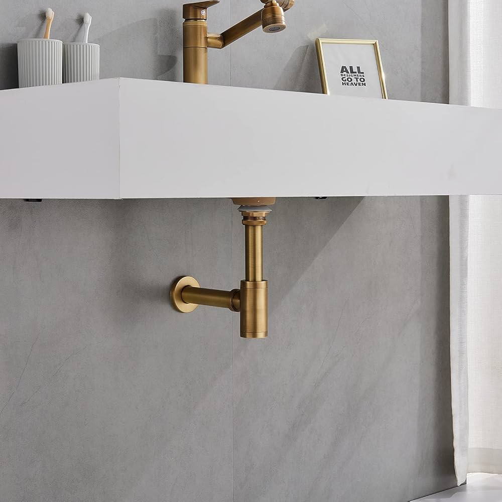 Amazon.com: MENATT Bathroom Sink P-Trap Complete Set, Solid