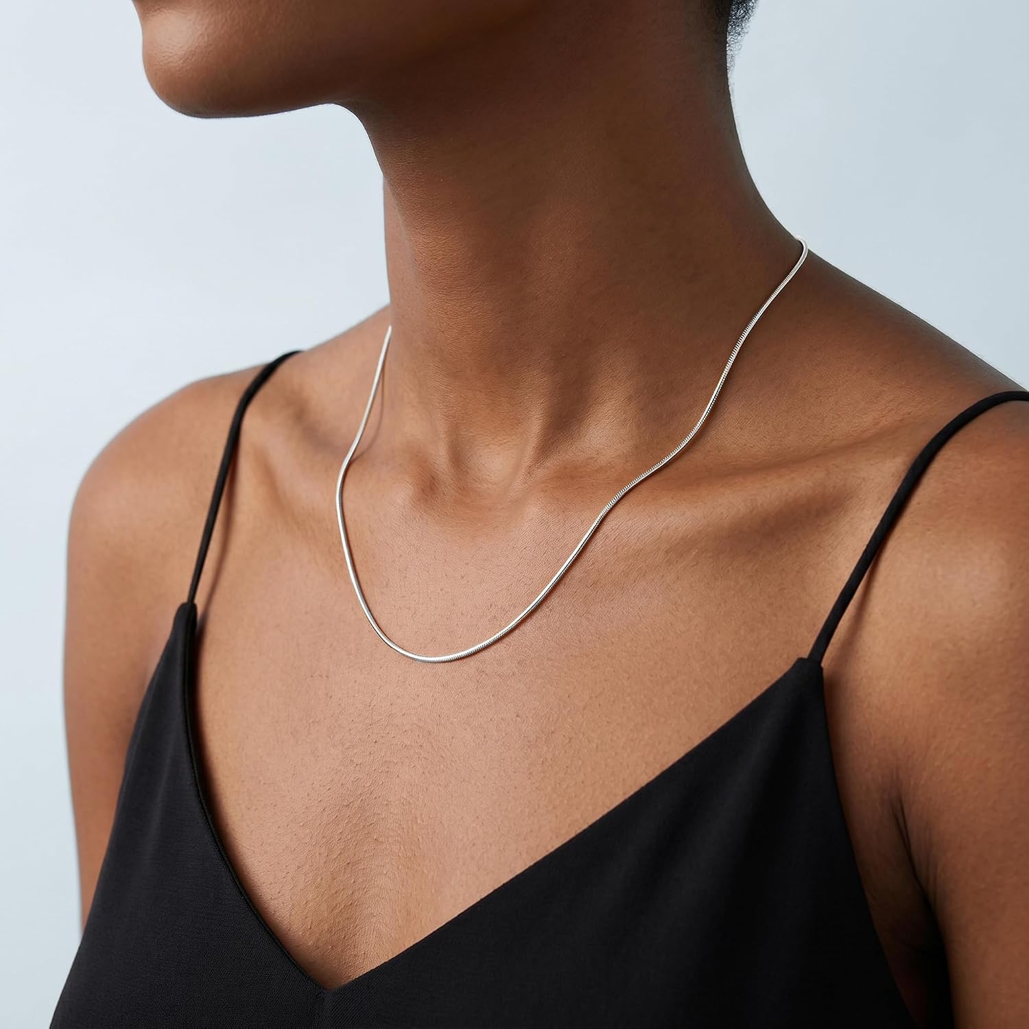 S925 Sterling Silver Chain for Women, 1.5mm Sterling Silver Snake Chain Necklace Thick Sturdy Colourfast Necklaces Jewelry for Women 16/18/20/22 Inch