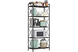 SONGMICS 5-Tier Metal Storage Rack for Kitchen Organization and Space Optimization