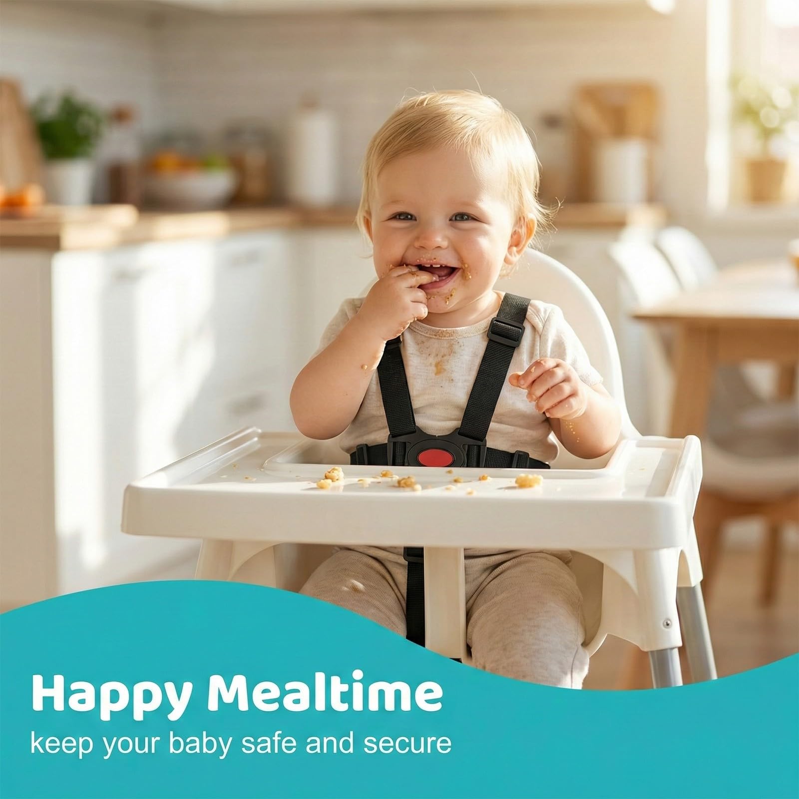 Cinture Universali per Seggiolone Cinghie per Seggiolone a 5 Punti, Regolabile Cintura di Sicurezza per Bambini per Seggiolino Cinghie Passeggini