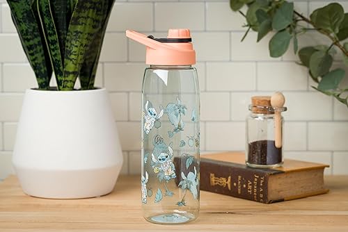 Miniatura 212 de Silver Buffalo Disney Lilo and Stitch Ohana Cute Stitch - Botella de agua con tapa de rosca, 28 onzas Linda puntada Ohana,Disney 100 Mickey