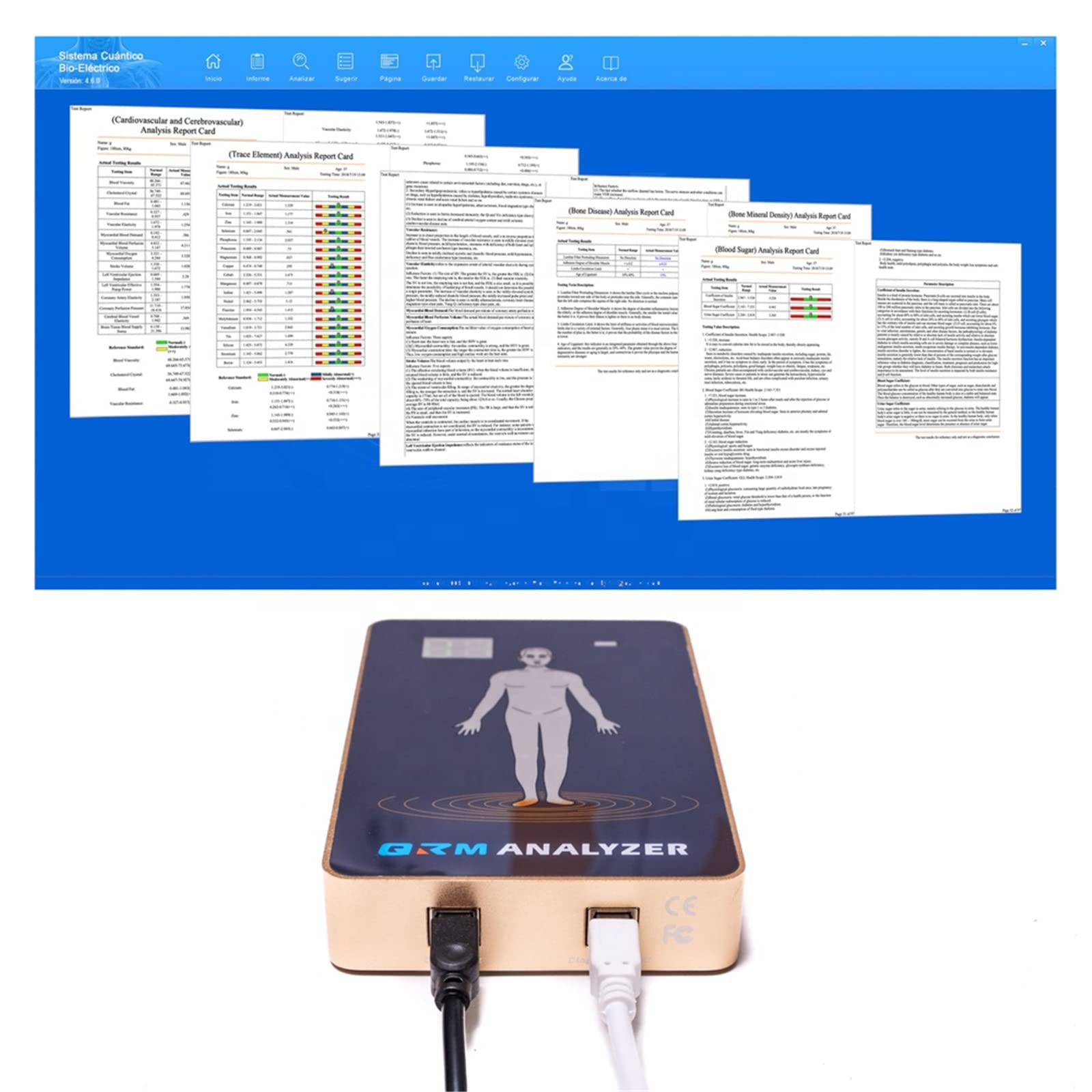 CareforYou Analizador de salud táctil 90% de precisión Quantum Resonance Magnetic Chemistry Analyzer