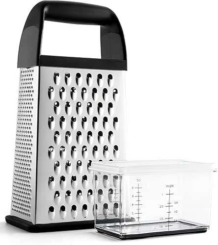 Urbanstrive Cheese Grater With Container Box Grater Stainless Steel Graters