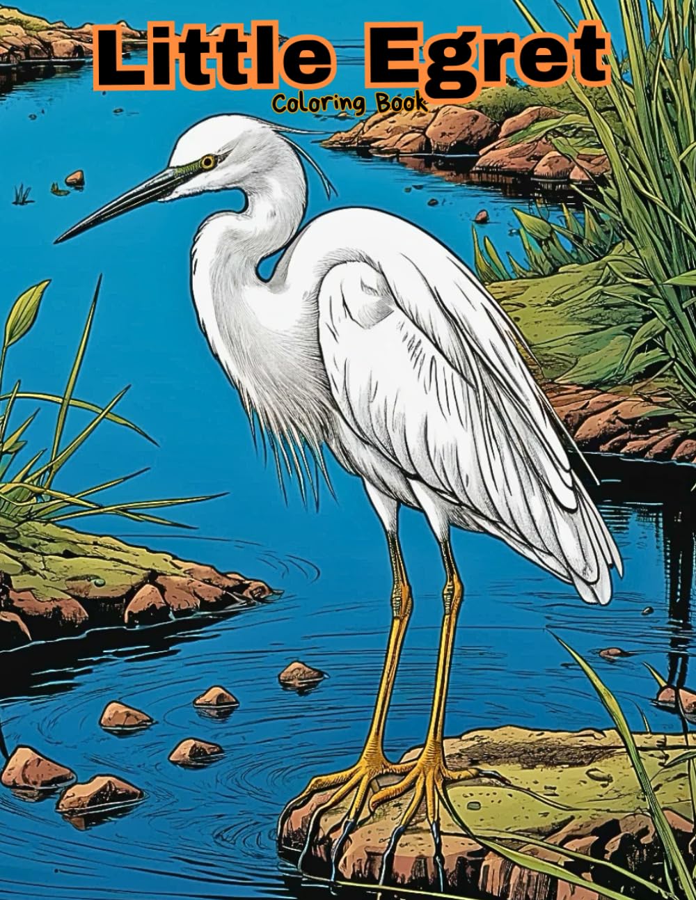 Cute Egret Coloring Book: Adorable White Bird Designs for Toddlers! (BIRDS COLORING BOOKS)