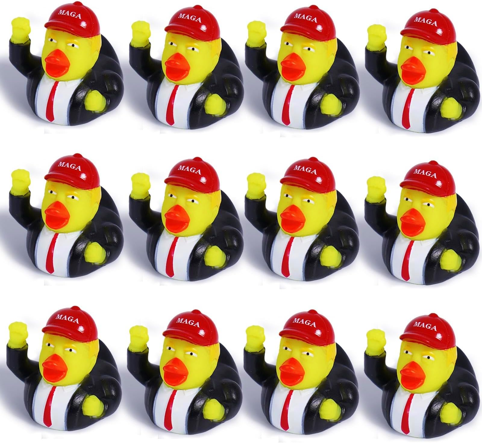 12 Donald Trump Rubber Ducks Bulk, 12 Pack Small 2.3 Inch, Funny Trump Duckies for Jeep Ducking, Trump 2024 Election Gifts, Bath Toys for Kids & Adults, Car Dashboard Decorations