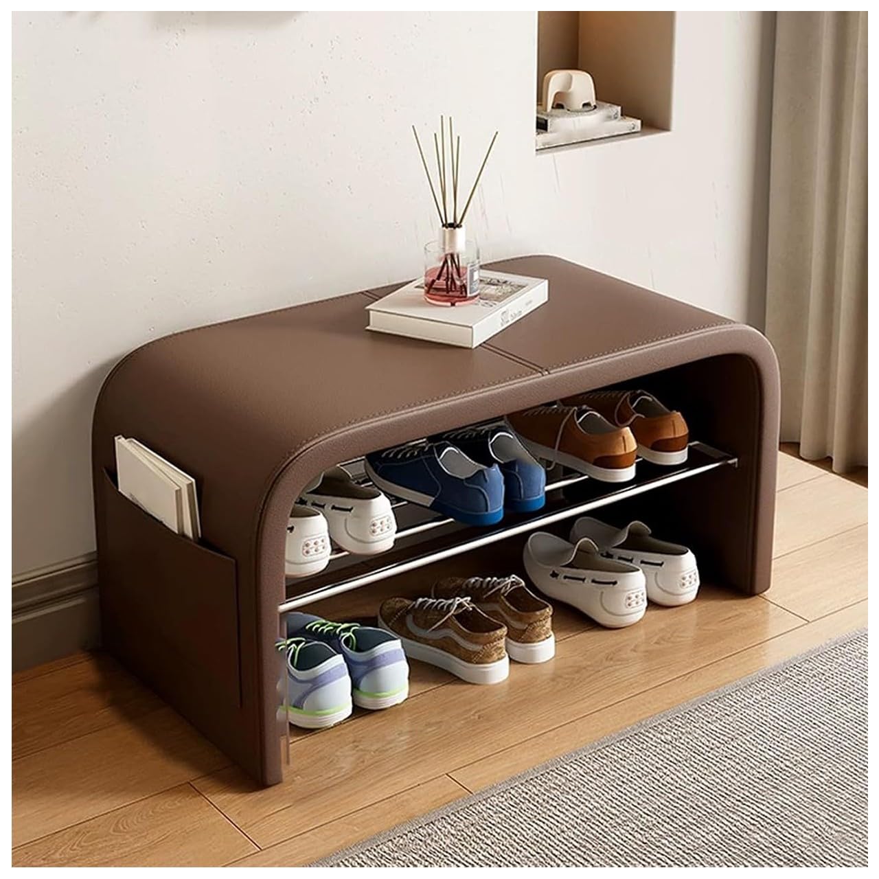 Banc de rangement pour chaussures polyvalent idéal pour une chambre ou un porche moderne