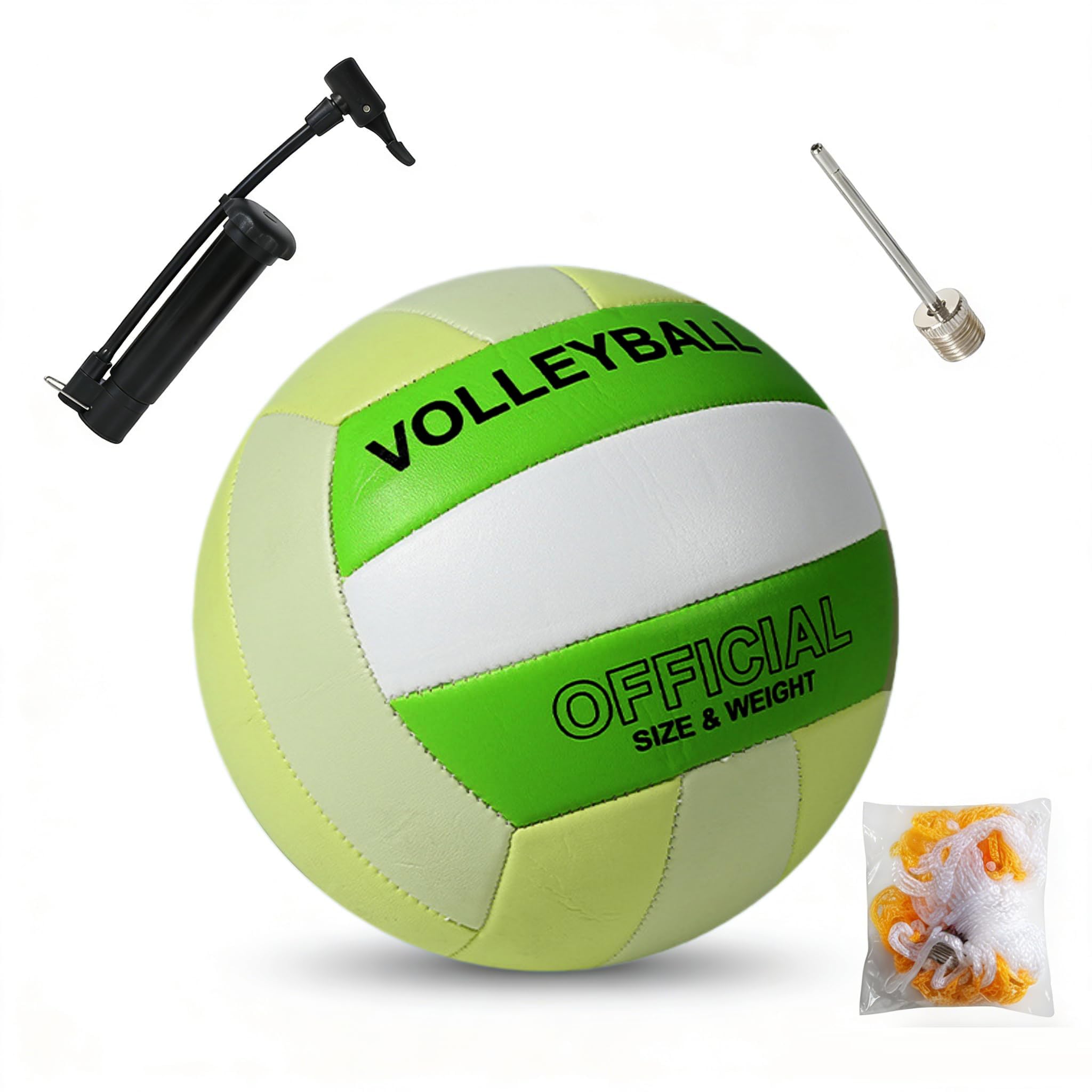 AUEJACKY Pelota Voleibol Voleibol, Volleyball, Tacto Suave Voleibol De Playa, Viene con Bomba, Aguja De Aire Y Bolsa De Red (Hierba Verde)