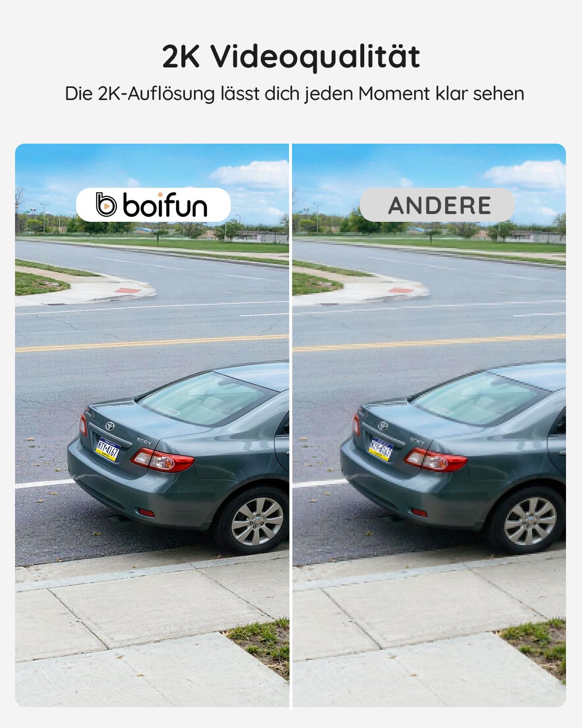 BOIFUN WLAN Video Türklingel mit Kamera, Ultra-HD-Funkklingel mit Kamera,Alexa-kompatibel, Nachtsicht, PIR Bewegungserkennung, 2-Wege-Audio, SD- & Cloud-Speicher, mit Chime, 2.4GHz, Schwarz