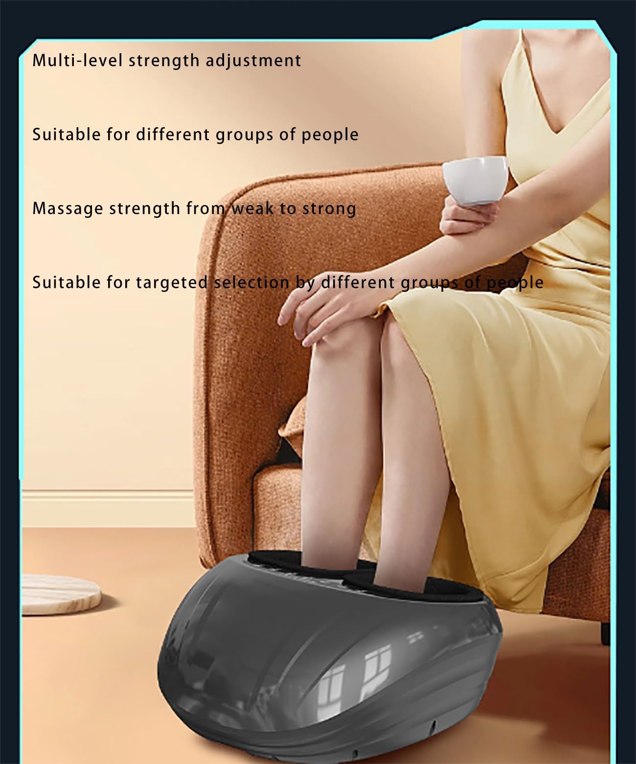Ogrzewany masażer stóp i łydki; masażer do stóp shiatsu; przenośny masażer stóp; elektryczny masażer do stóp; masażer kompresyjny; elektryczny masażer do stóp z funkcją ogrzewania B, 36 x 22 x 39,5 cm