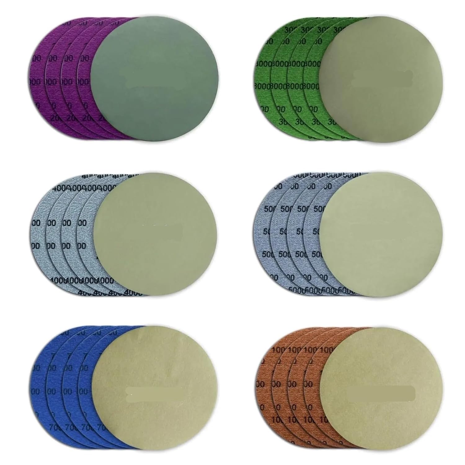 5 Inch Sanding Discs 125mm Hook and Loop Wet Dry Sandpaper 2000-10000 Grit 30pcs/1set