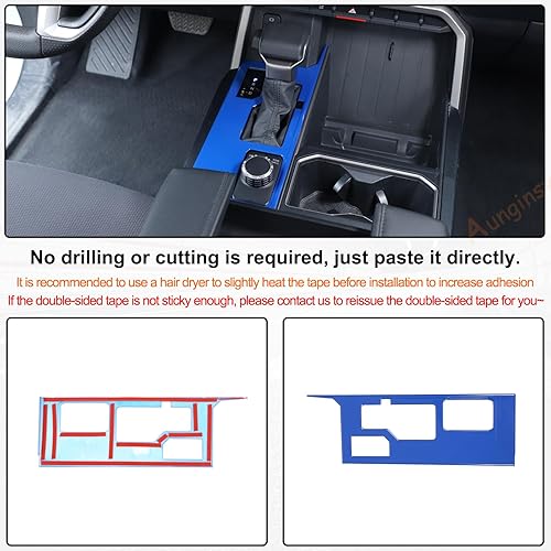 Vista 119 de Aunginsy Cubierta de panel de palanca de cambios de control central, compatible con Toyota Tundra/Sequoia 2022-2024, consola de palanca de cambios