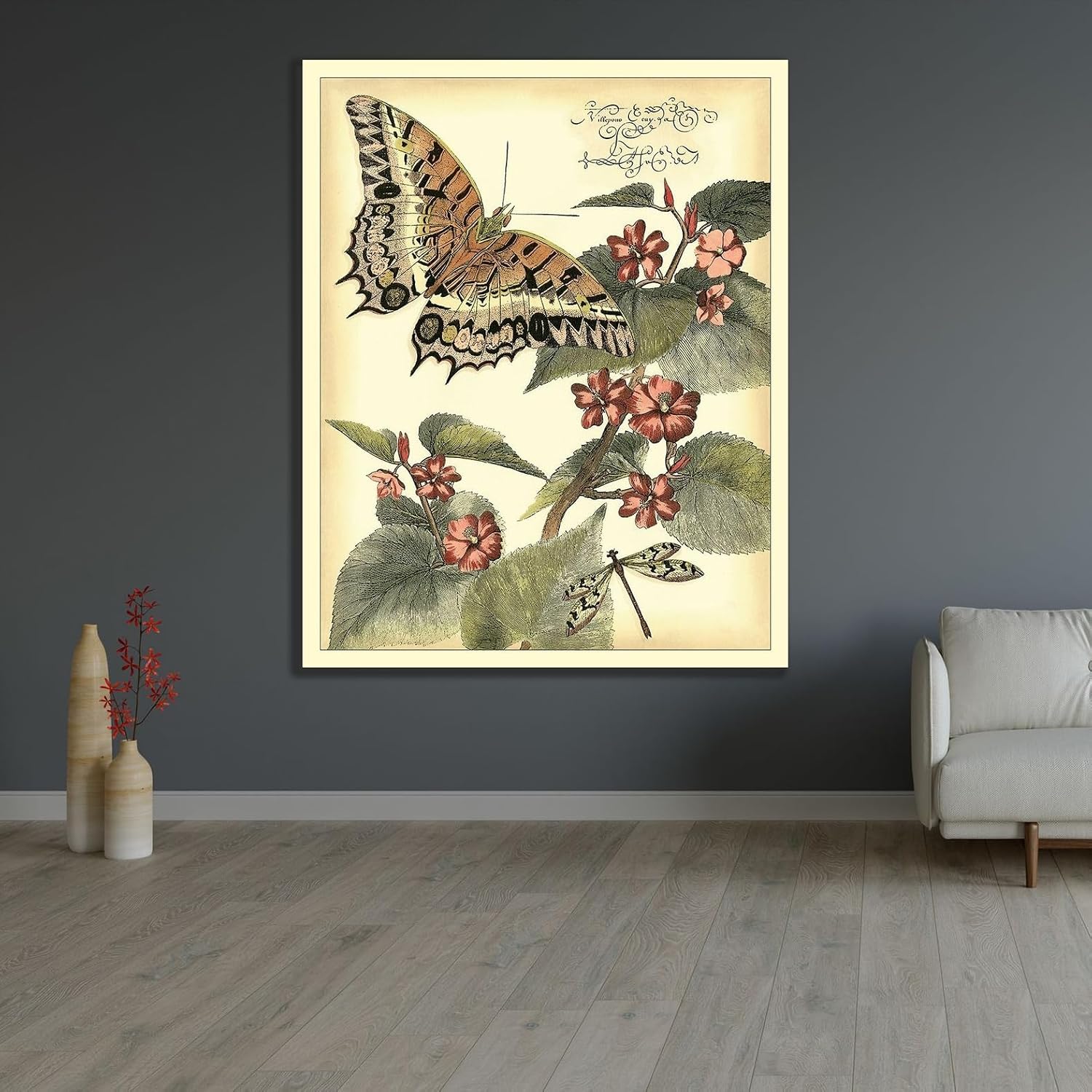 ArtDirect Whimsical Butterflies II Unframed Art Print Giclee Poster by Vision Studio - Ready for Framing with Customization Sizes 8x10, 11x14, 16x20, 24x30, 36x45, and 48x60 Inches