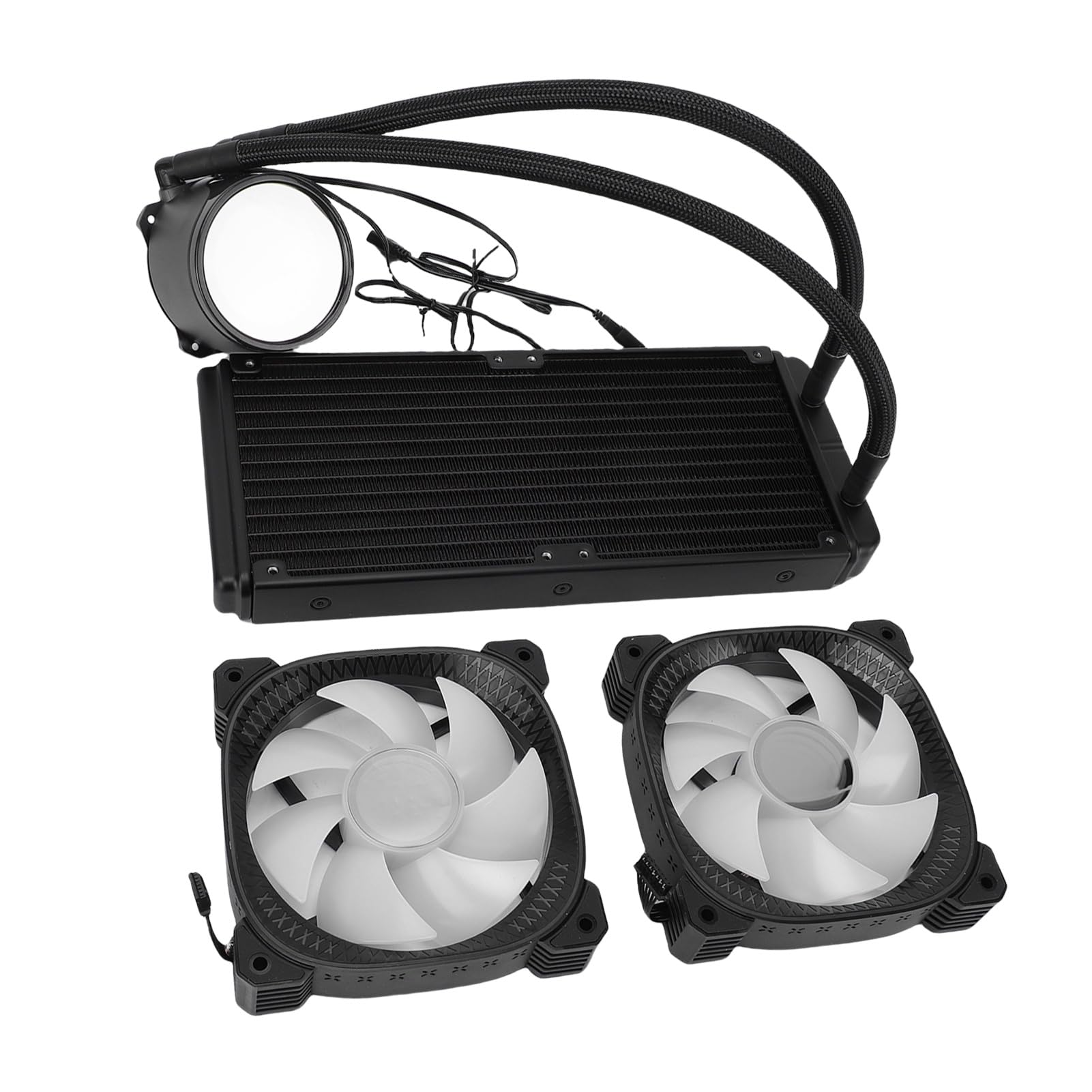 Ejoyous Enfriador Líquido de CPU ARGB, Enfriador de CPU AIO de 240 Mm con Pantalla de Temperatura LCD de 2,2 Pulgadas, Ventiladores PWM de 1800 RPM, Base de Cobre, para Constructores de PC para