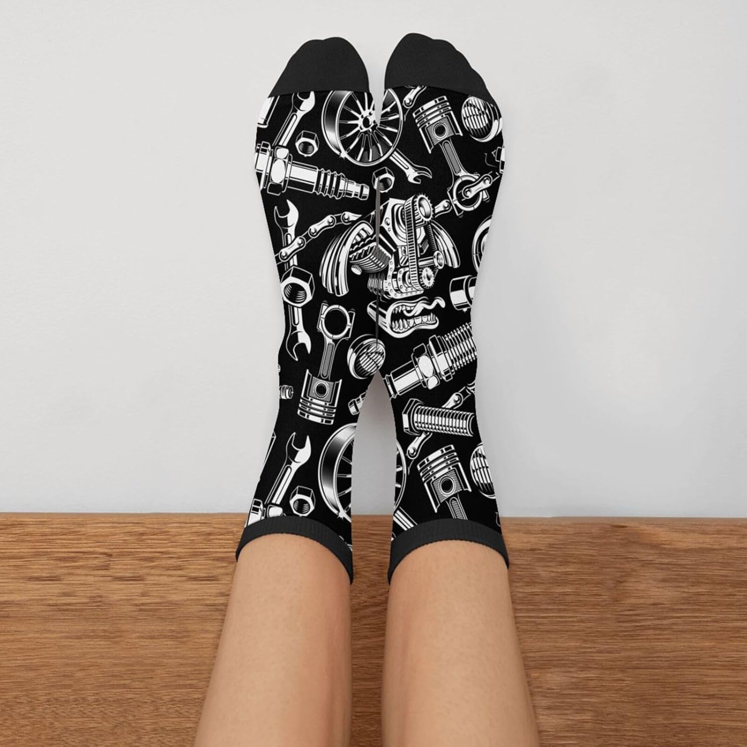 Auto Car Parts Novelty Crew Socks Casual Crazy Funny Dress Socks For Women Men Teens Gift - Image 3