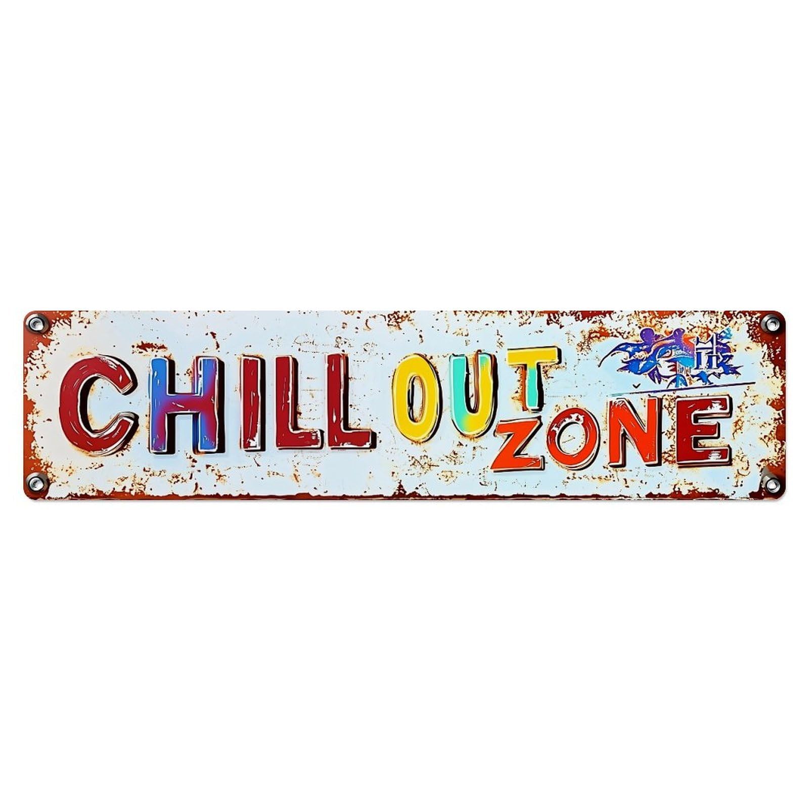 Chill Out Zone Sign Design_2 Metal Tin Sign Plaque