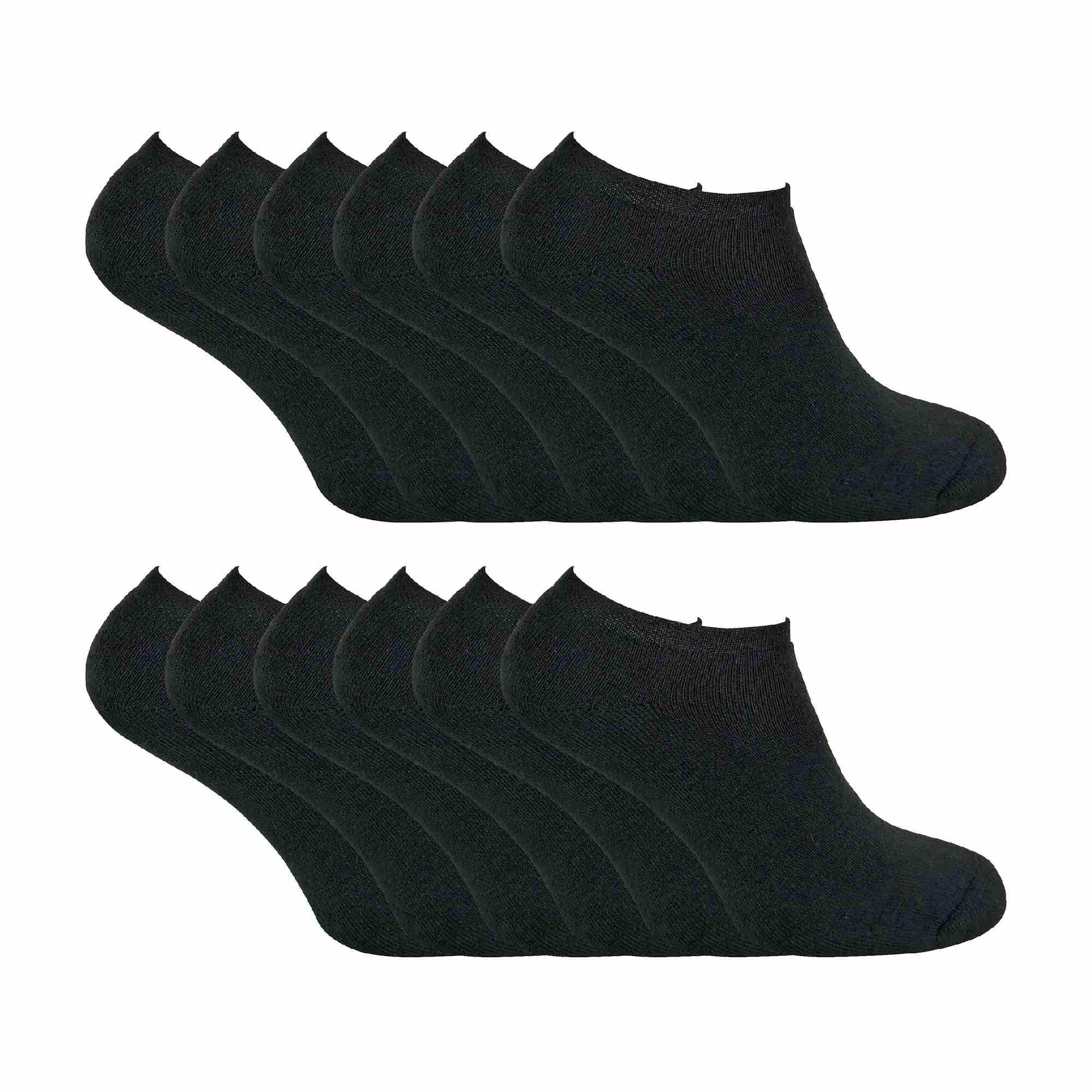 Sock Snob Men's Black Thermal Low Cut Trainer Socks | 12 Pair Multipack | Winter Invisible Socks For (6-11, )