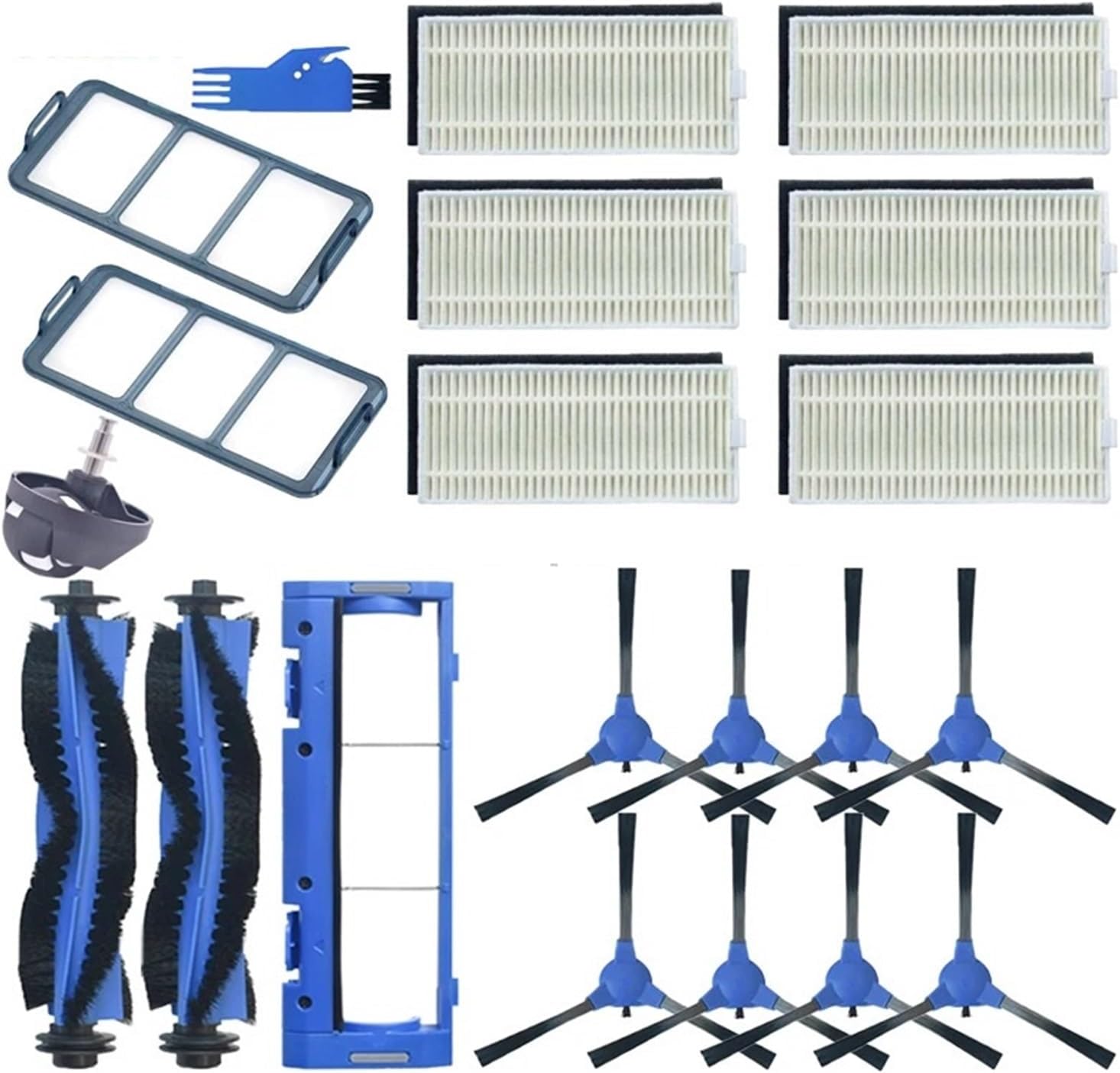 Roller Brush Pre-Filter Side Brush Parts,Compatible for Eufy,Compatible for Robovac， 11S 35C 15C 25C 30C Robot Vacuum Cleaner Accessories Wheel Brush Cover(Set2)