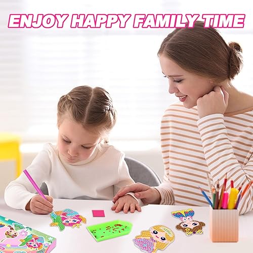 Miniatura 6 de Labeol Artes y manualidades para niños de 8 a 12 años  Crea tus propios llaveros GEM  Arte de diamantes 5D por números, kits de arte de gemas para