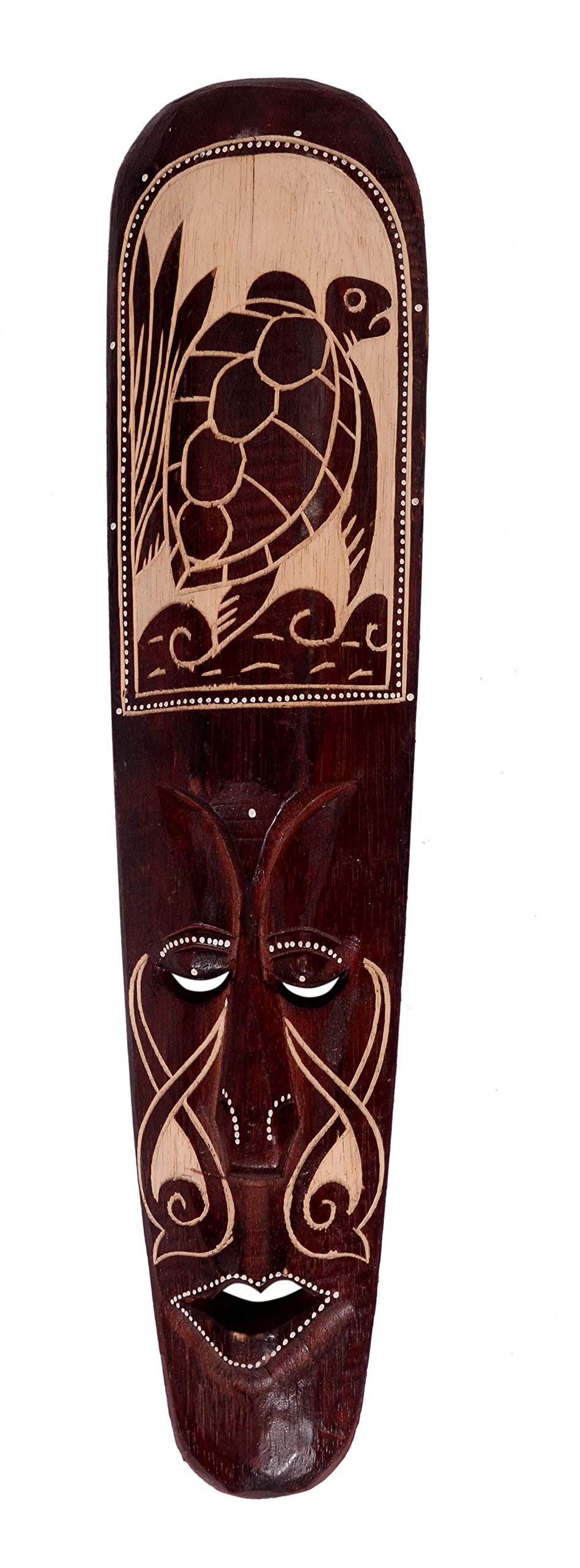 Classical Youth Hand-Painted Afro-Egyptian Style Wall Hanging/Mounted Tortoise Wooden MASK -for Home/Office/Cafés Interior Décor (Brown, Pack of 1, Size: 50 cms Each)