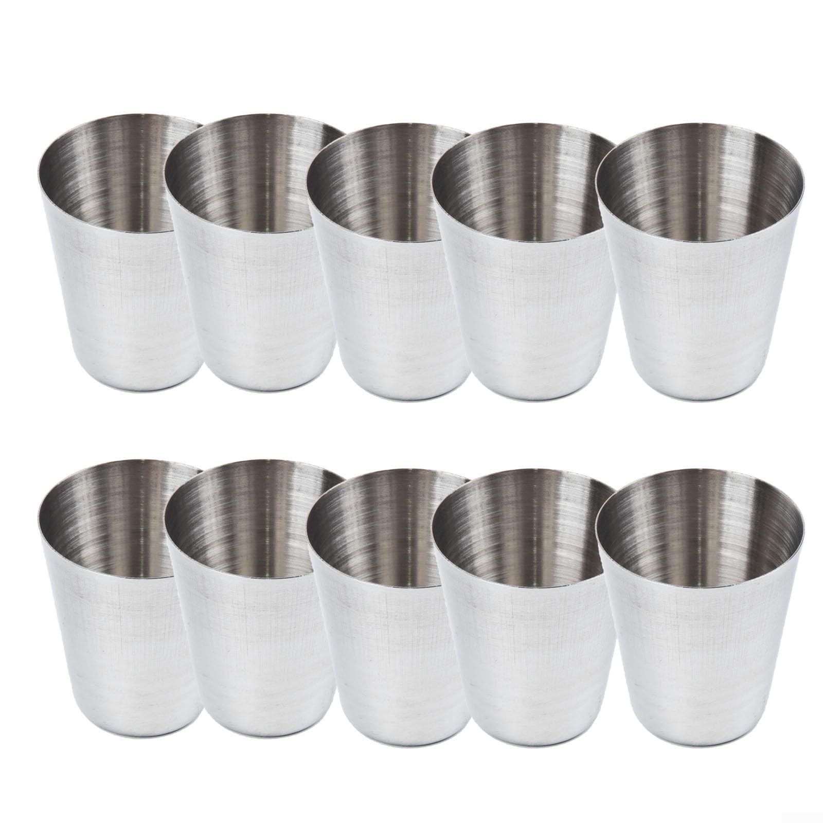 Lot de 10 gobelets réutilisables en acier inoxydable, 30/180/320 ml, pour le camping, la randonnée, l'extérieur, les activités intérieures - 320 ml