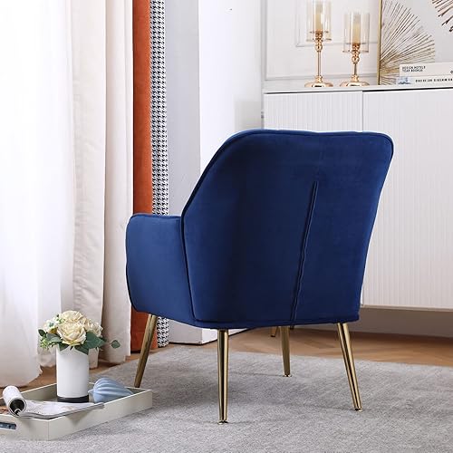 Miniatura 6 de Silla decorativa de terciopelo, moderno sillón tapizado, sofá individual con patas cónicas, silla de ocio para dormitorio, sala de espera, sala de