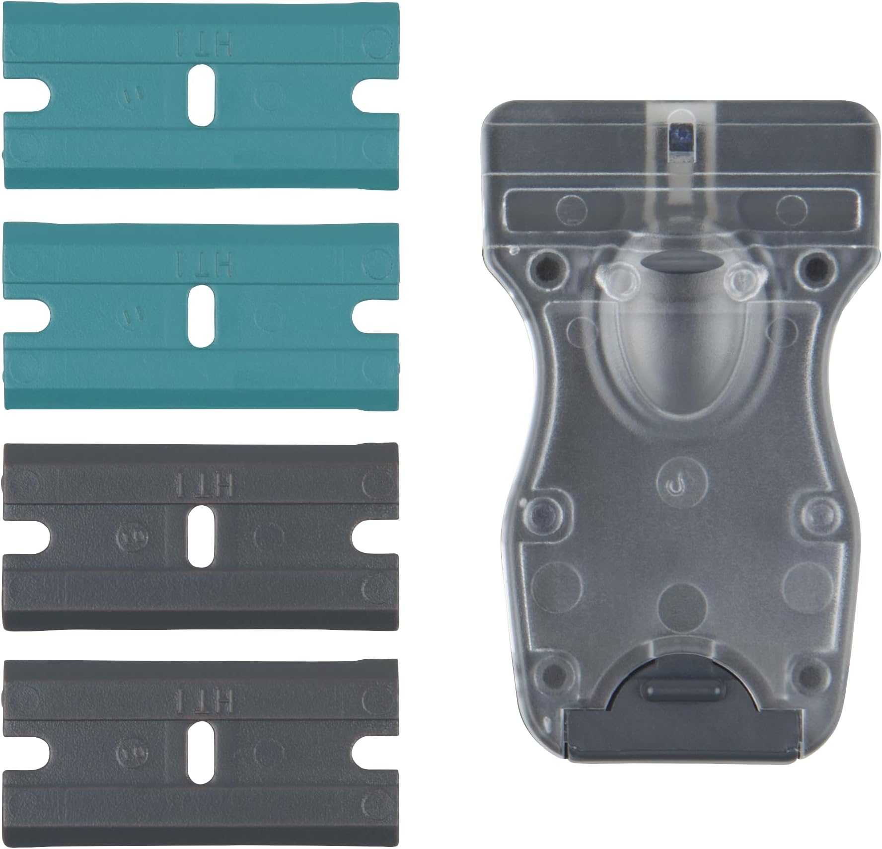 wolfcraft Scraper with Plastic Blades - 4287000 - for Cleaning Sensitive Surfaces - Including 4 Blades