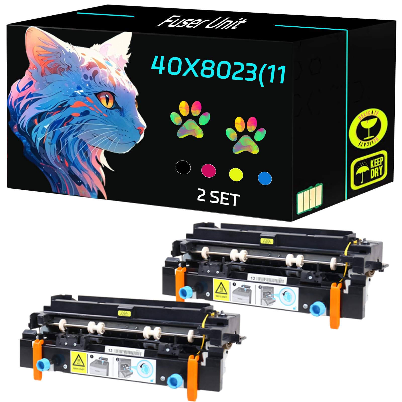 High Yield 40X8023(110V) Fuser Unit Compatible for Xerox MX410de MX510de MX511de MX611dhe MX611dte XM1140 XM1145 XM3150 Printers, Print Clearly (2 Set)