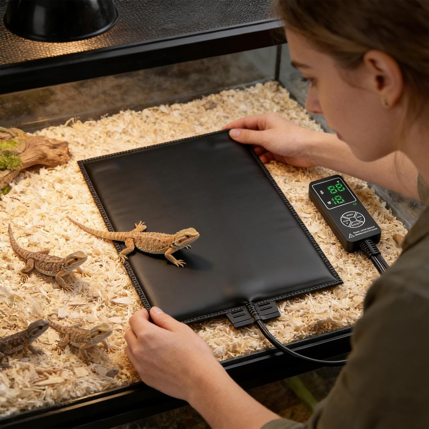 Genérico Thermal Lizard Pad - Mat with Adjustable Temperature, Heating for Reptiles | Gecko, Turtle, Snake, Hermit, Terrarium, Cage, Breeder, Habit