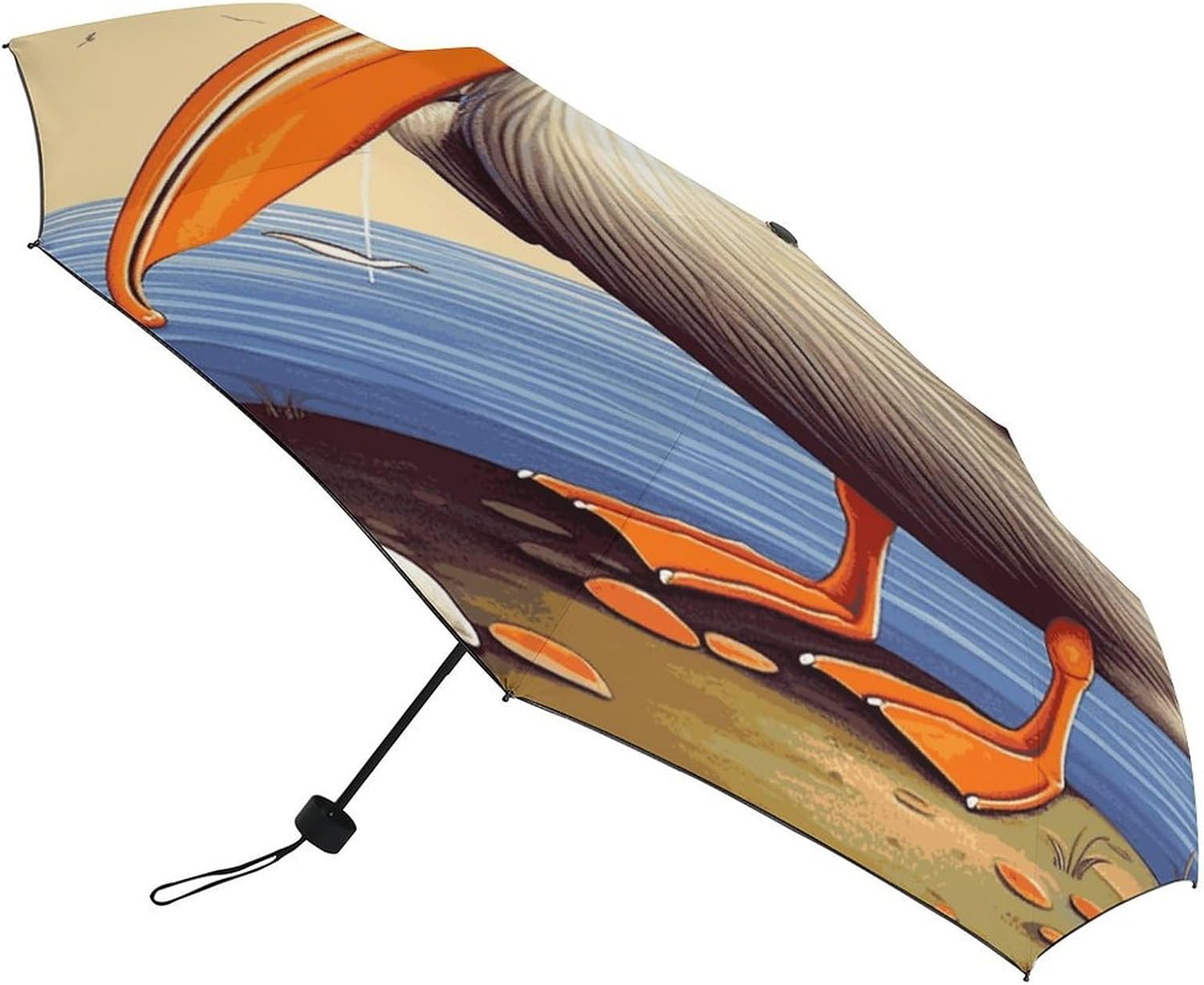 Folding Small Sun Umbrella Pelican Birds Windproof Travel Umbrella Lightweight Small And Compact Suit for Pocket