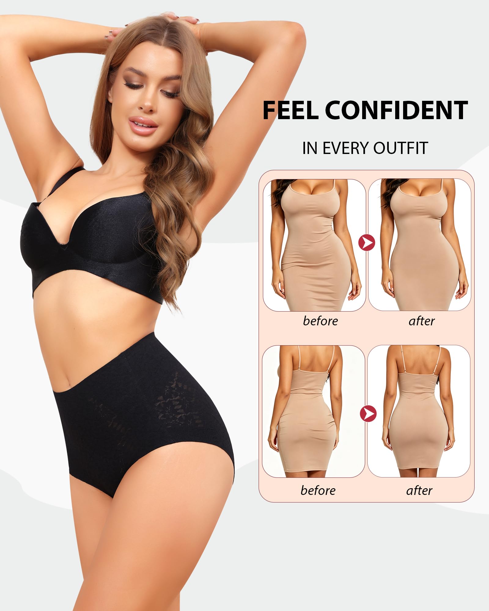 Aijolen Shapewear Damen Bauchweg Unterhose Hohe Taille Miederhose Nahtlos Figurformende Shaping Unterwäsche Bauchkontrolle Miederslip Body Shaper für Frauen