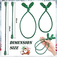 Vista 2 de Riakrum 20 Piezas Navidad Juego de Guirnaldas Decorativas de 20 Pulgadas y 16 Pulgadas Lazos Retorcidos para Guirnaldas Decoración para Luces Verde