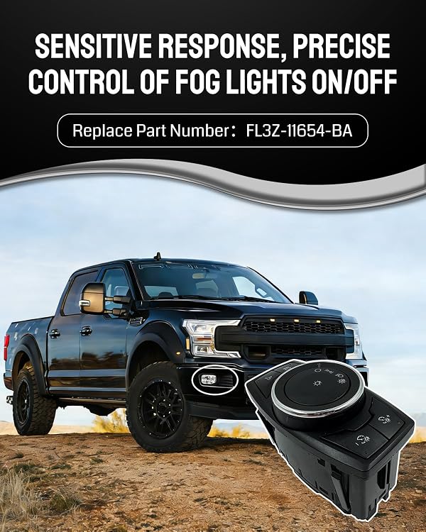 OWNDR Fog Light Headlight Control Switch Fit for Ford F150 F-150 2015-2020 F250 F-250 F350 F-350 F450 F-450 F550 F-550 2017-2022 Super Duty, Replace FL3Z-11654-BA by OWNDR - Image 6