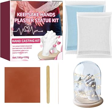 Family Hand Casting Kit - Plaster Art Memory Mold, Couples Carving Set, Premium Hand Print with Fine Detail Finish and Smooth Texture | Ideal Gift for Grandparents, Lovers, Kids, Holiday Christmas