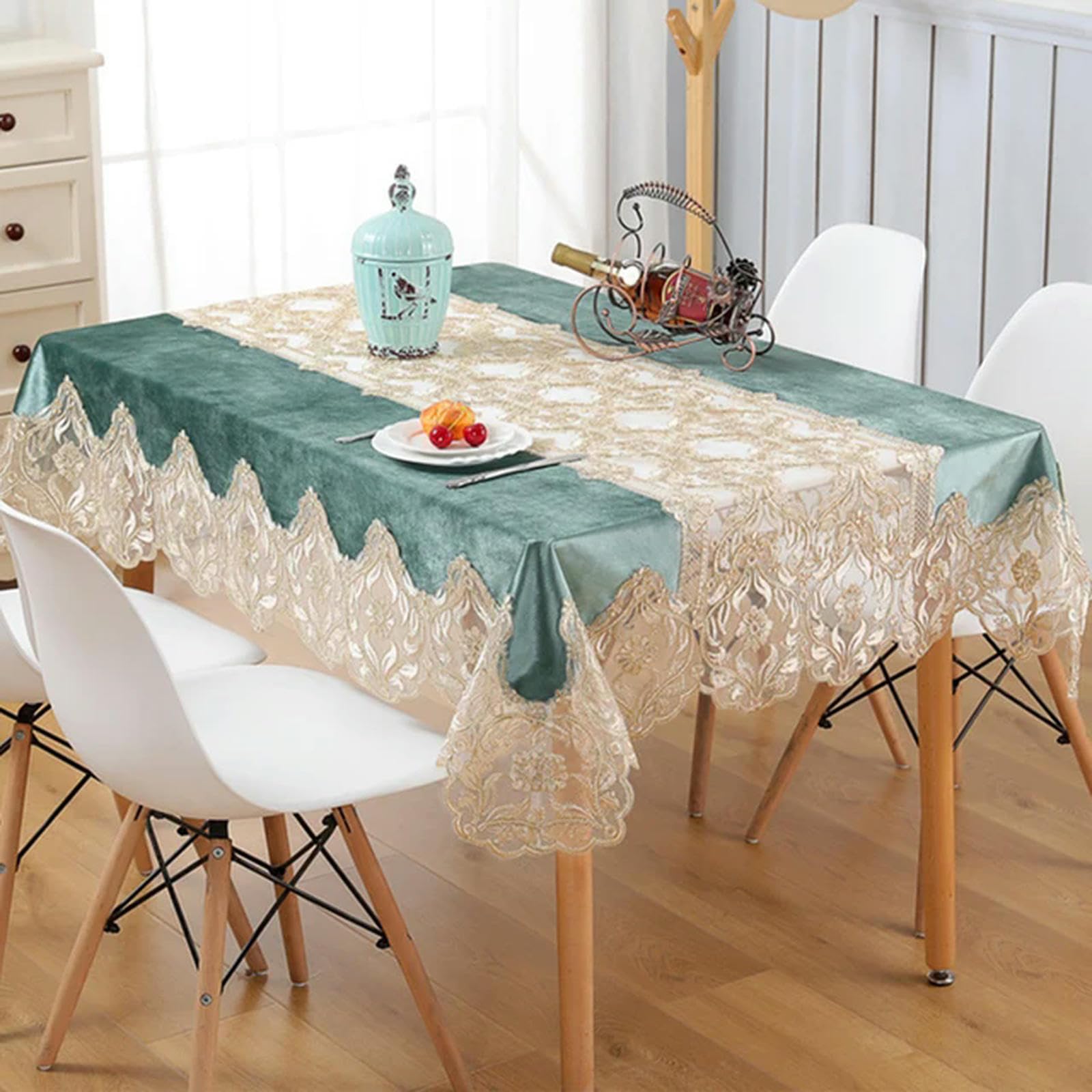Couverture de table ronde épaisse contre le froid avec nappe en dentelle patchwork