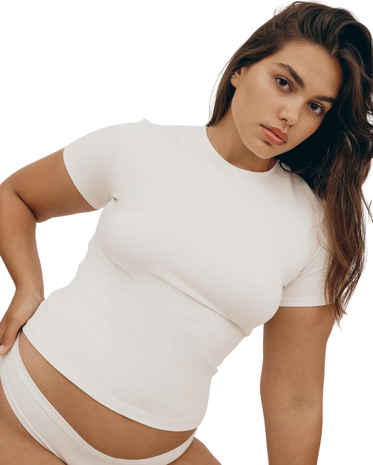 Organic Basics Womens Flex Short Sleeve Cotton T-Shirt - Image 3