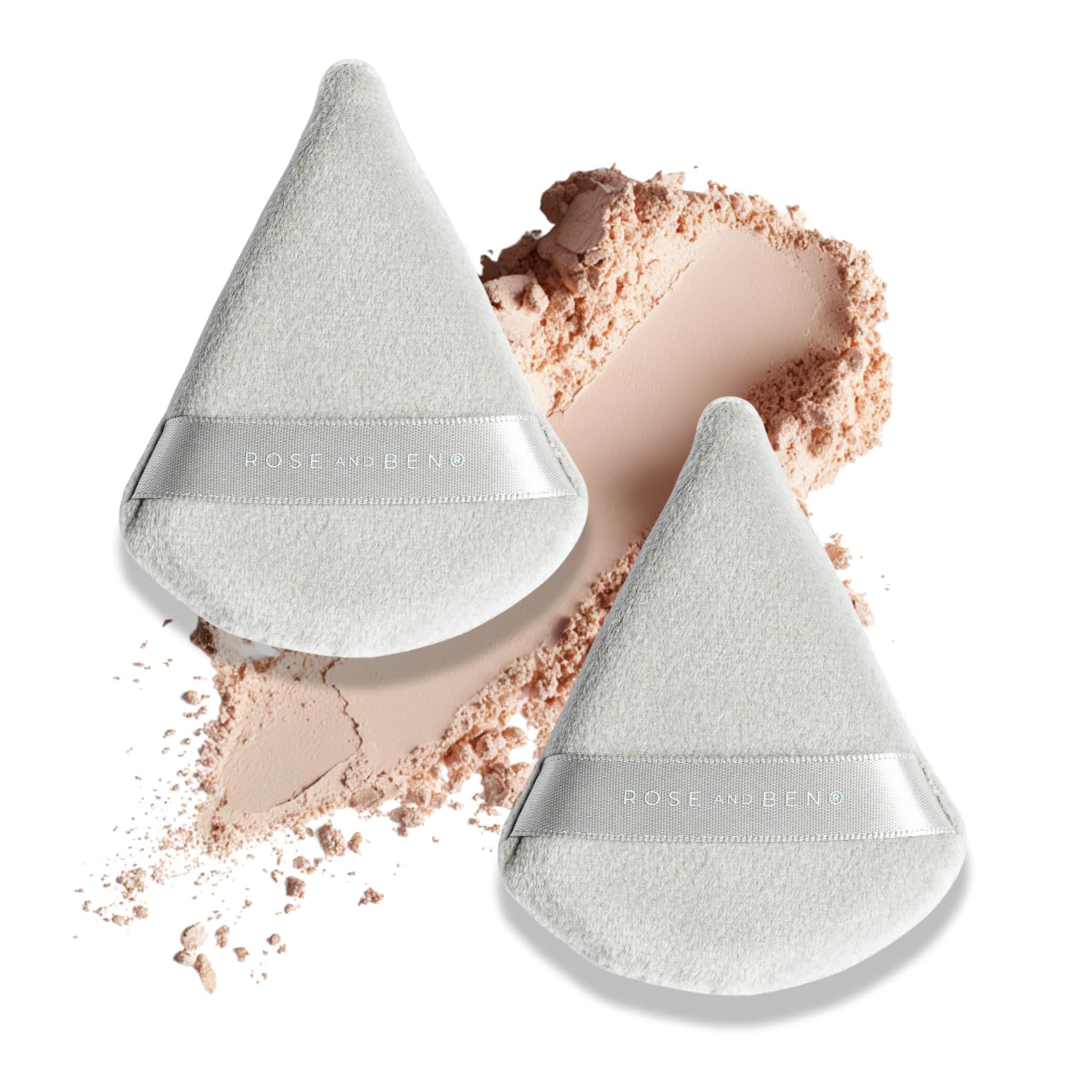 Rose and Ben Beauty Setting Puff | Nieskazitelny korektor pod oczy i aplikacja pudru | Profesjonalny zestaw do mieszania makijażu - zestaw dwóch