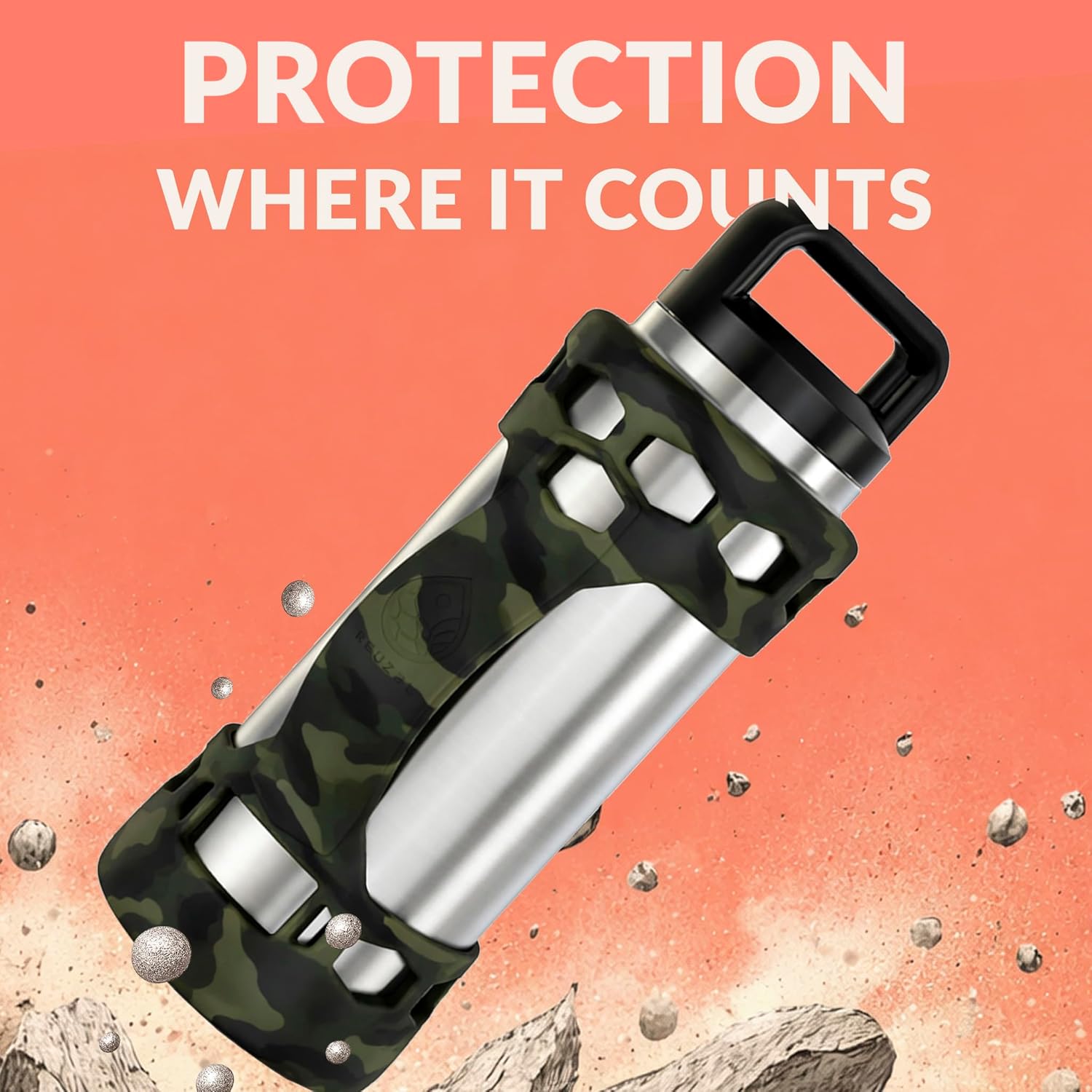 REUZBL Bottle Bumper Silicone Boot Sleeve Protector Accessories with Handle for 26 oz & 36 oz Stainless Steel Water Bottles - Image 5