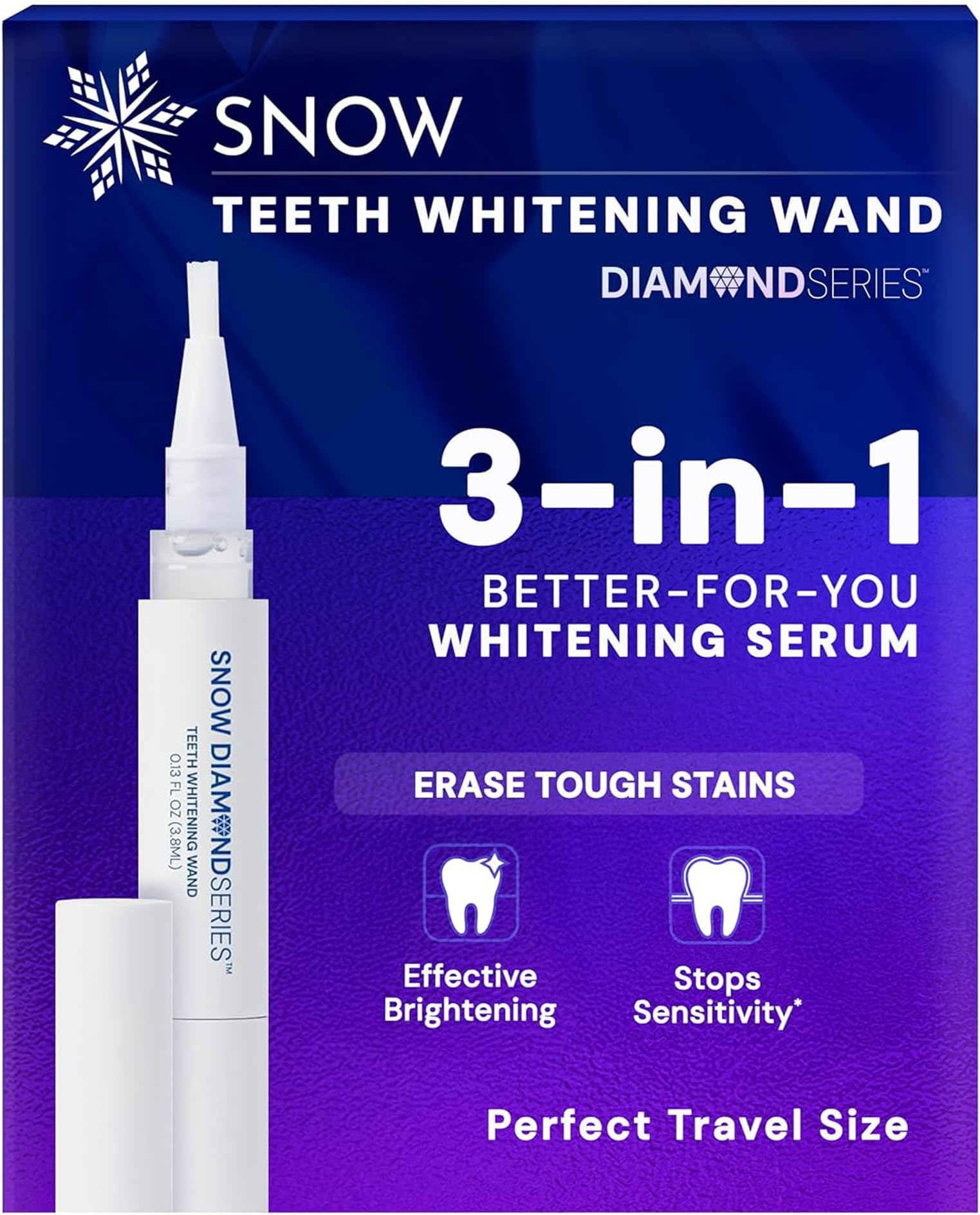 SNOW DiamondSeries Wand, Helps Keep Your Smile Clean and Refreshed with Easy-to-Use Travel Size 2 ml, Perfect for On-the-Go