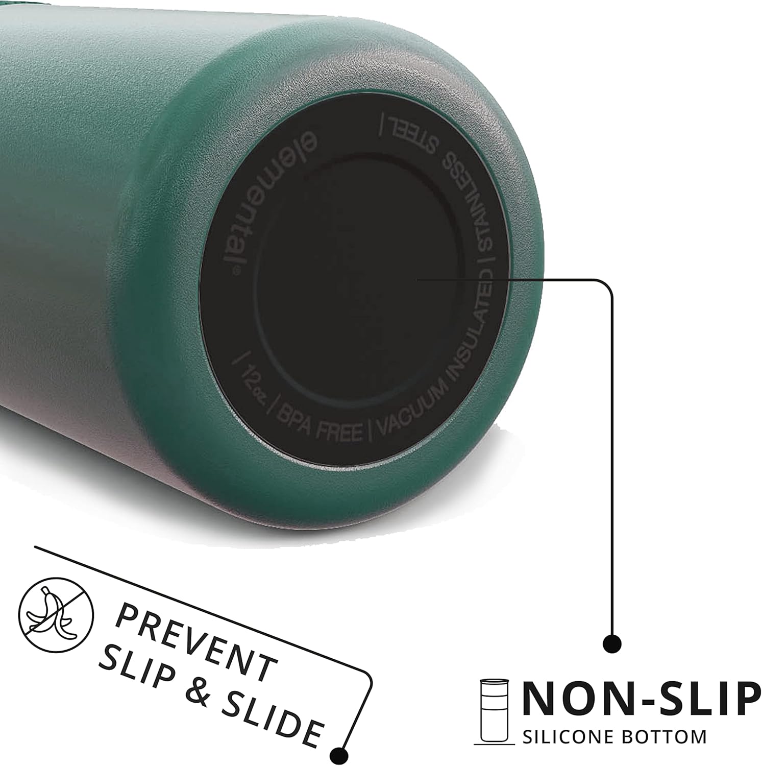 Elemental Artisan Insulated Tumbler, Triple Wall Coffee Travel Mug, Reusable Stainless Steel Coffee Tumbler with Ceramic Lid, Thermal Coffee Cups for Hot (6 Hrs) & Cold (18 Hrs), 16oz - Forest Green - Image 4