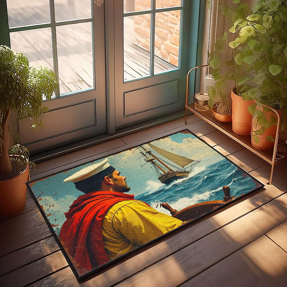 Tapis de porte d'entrée extérieur grand bateau marin 65x90