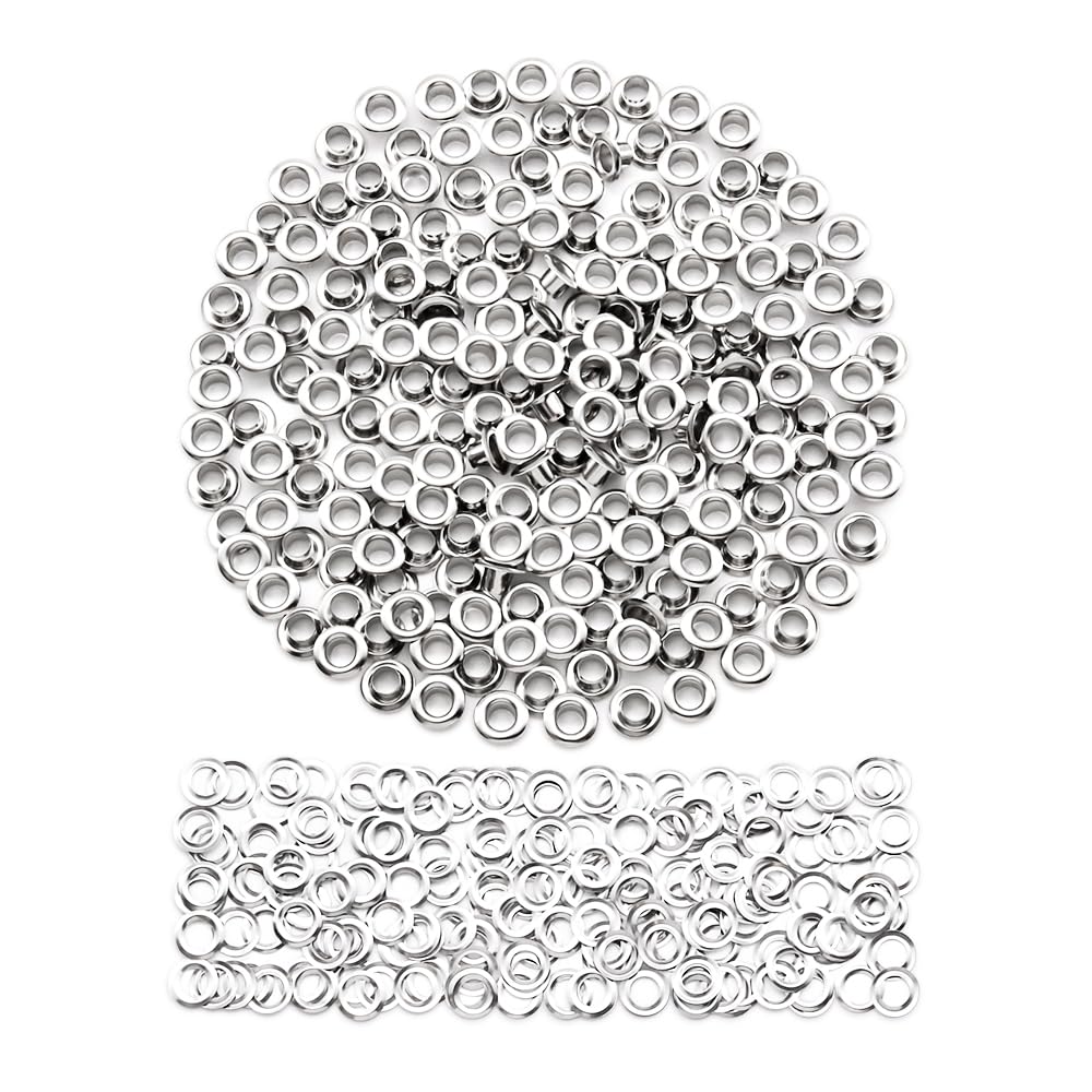 Jamsinmu Grommet Kit Metal Eyelets Set 150# Silver 400pc