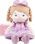 LeyaDoll Soft Baby Doll Toys (16''), My First Baby Rag Doll for 1 Year-Old Girl Birthday Gift, Leya Doll Christmas Plush Toys Gift for Toddler Kids Infants -Cherry Girl